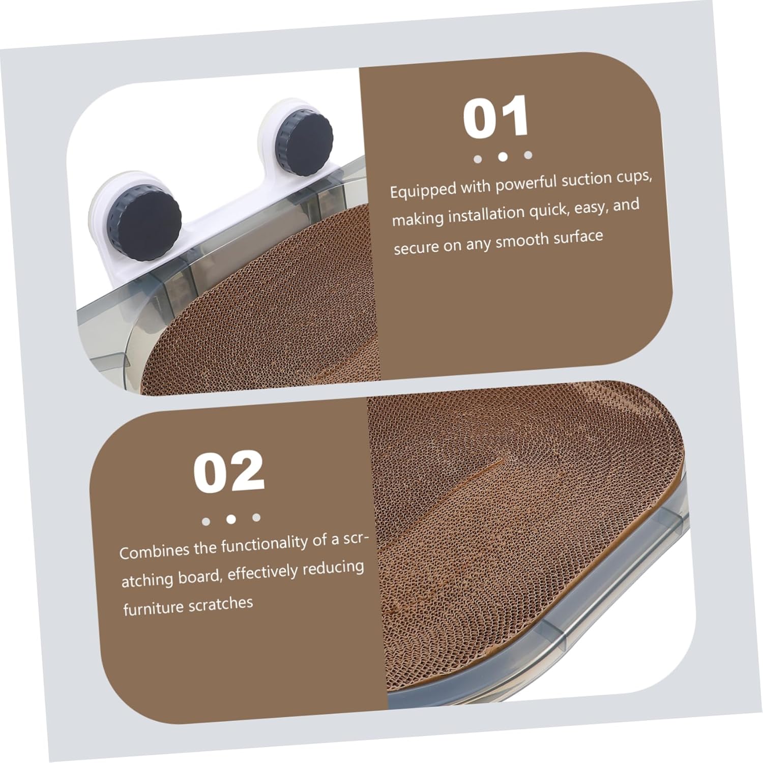 Cat Window Perch with Strong Suction Cups Elevated Cat Bed Hammock for Windowsill Balcony Living Room Year Comfort with Scratching Boards for Cats Up