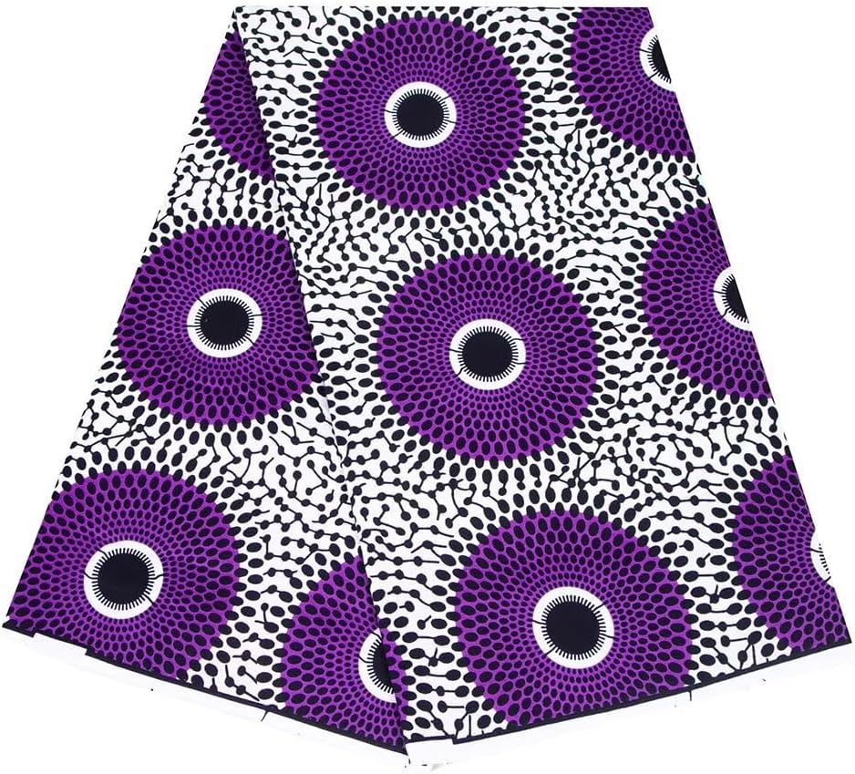 HollandaisWax African Fabric 6 Yards Kente Print Cotton DIY Head Wrap Head Tie Scarf Party Dress