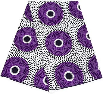 HollandaisWax African Fabric 6 Yards Kente Print Cotton DIY Head Wrap Head Tie Scarf Party Dress