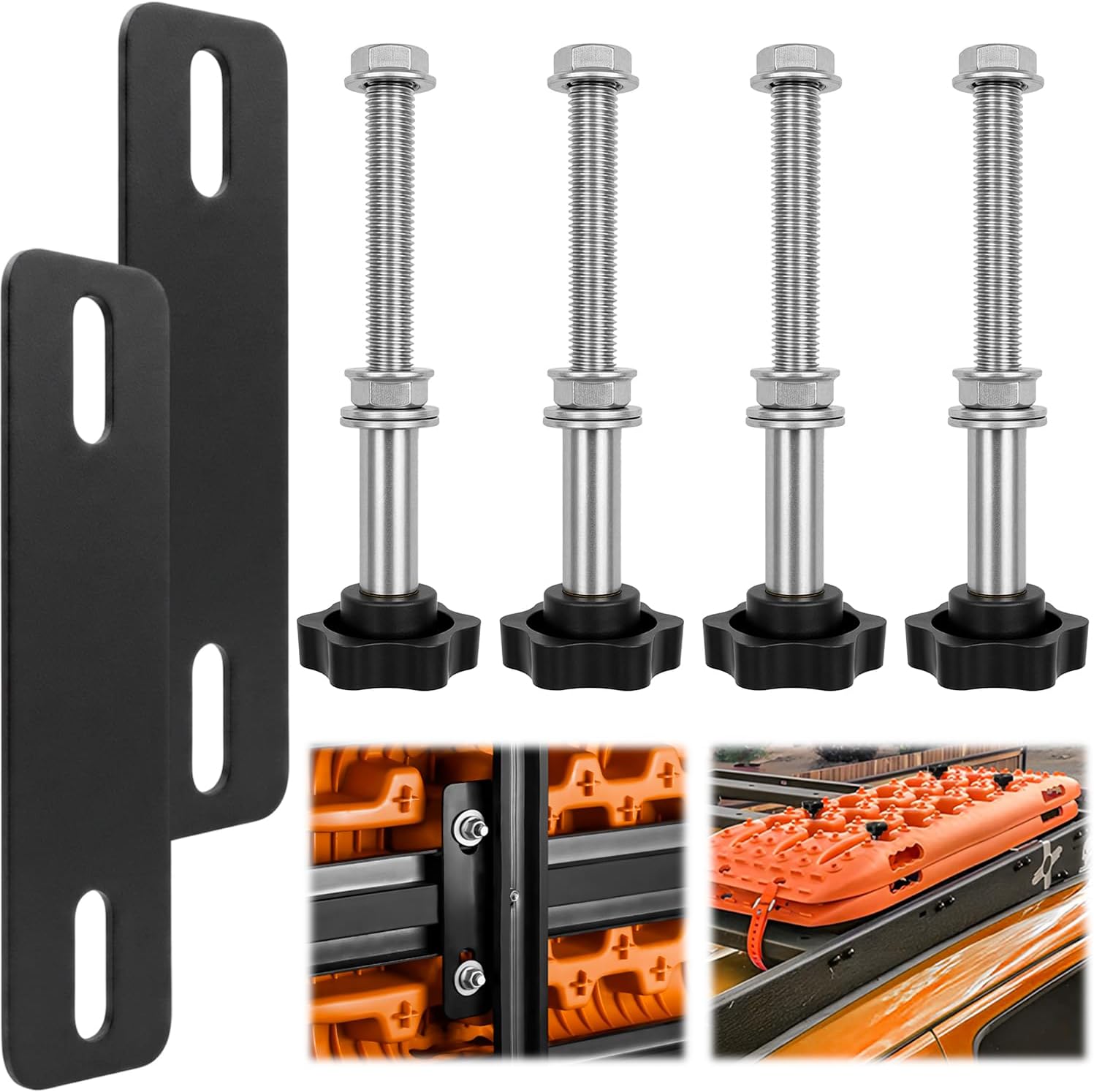 TRACTION BOARD MOUNTING KIT, Easy-to-Install Recovery Board Mount, Safety Traction Board Mount, Universal Recovery Board Mounting Kit with 4.72"~6.69" Hole Spacing, 1 Year Warranty