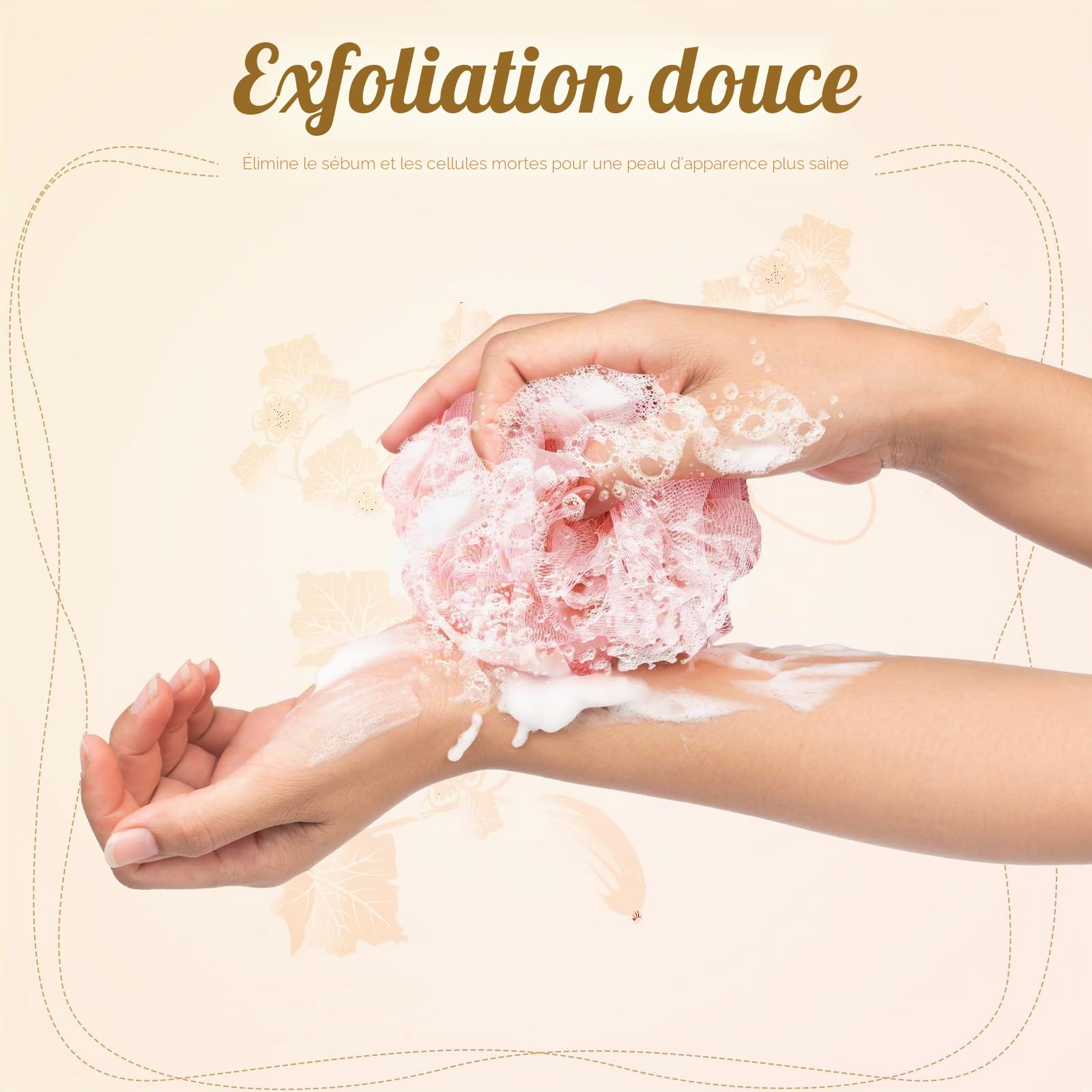 Luffa Lot de 4 éponges exfoliantes pour le corps et le bain – Éponges en luffa de qualité supérieure pour peaux sèches (bleu et violet)