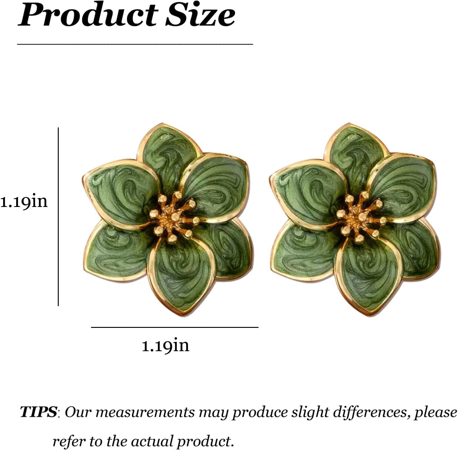 Flower Earrings for Women Elegant Green Floral Earrings Lightweight Fashion Floral Statement Jewelry Gifts for Party - Image 5