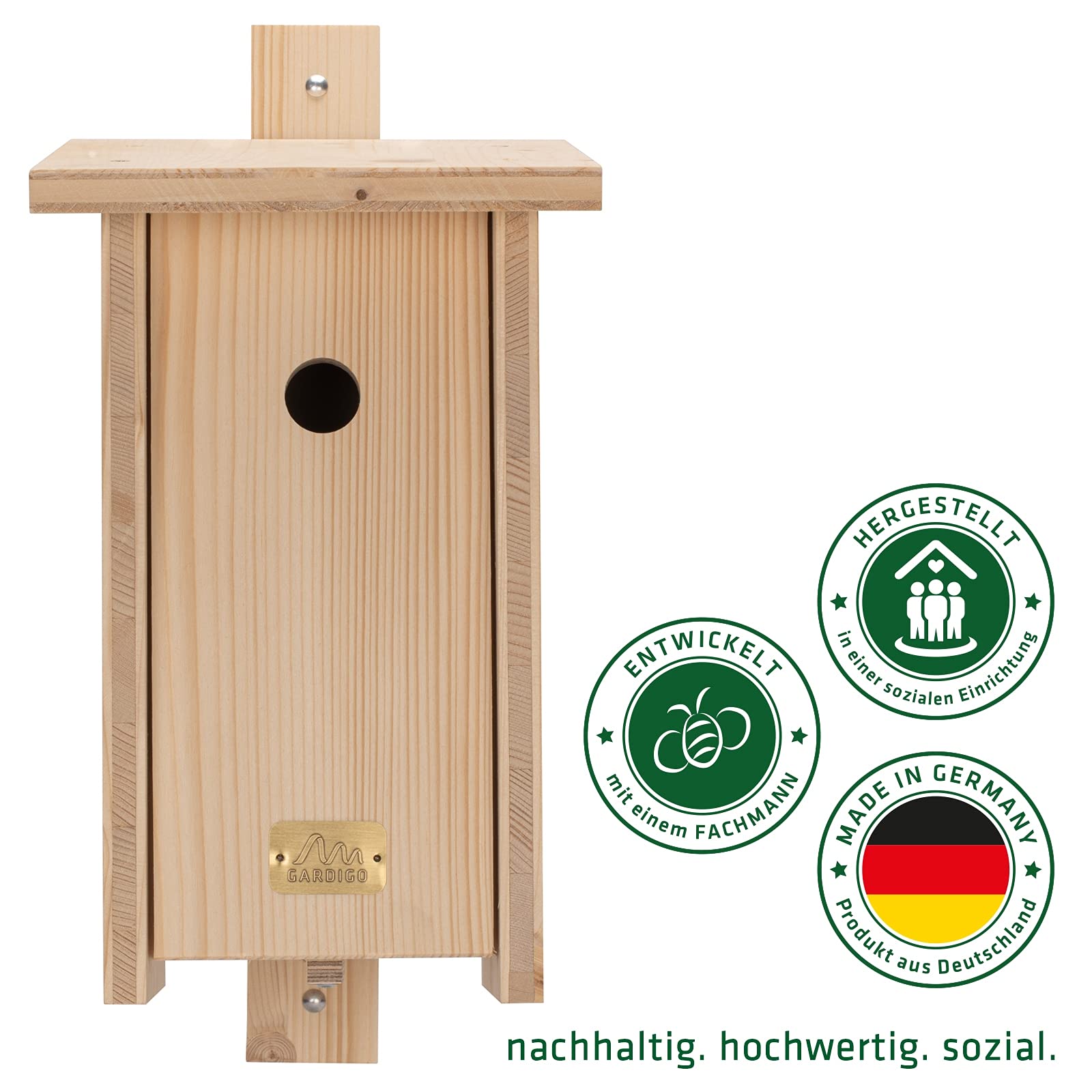 GARDIGO® Nistkasten Bausatz für Meisen I Vogelhaus zum selber Bauen I Made in Germany I Vogelhäuschen aus Holz zum aufhängen