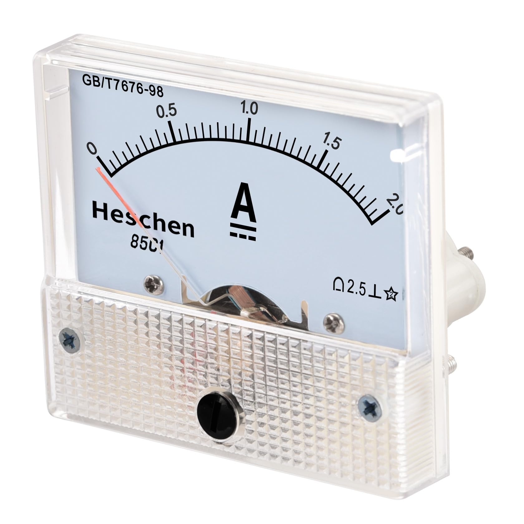 Heschen 85C1-2A Amperometro DC 0-2A Classe 2,5 Montato a Pannello Bianco
