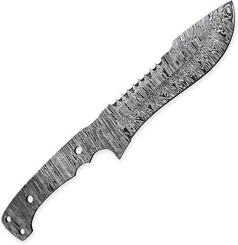 Miniatura 3 de Hercules Knives Hoja en blanco de acero de Damasco forjada a mano personalizada Hoja de cuchillo de caza táctica Rnager Hoja de Damasco Billet Hecho