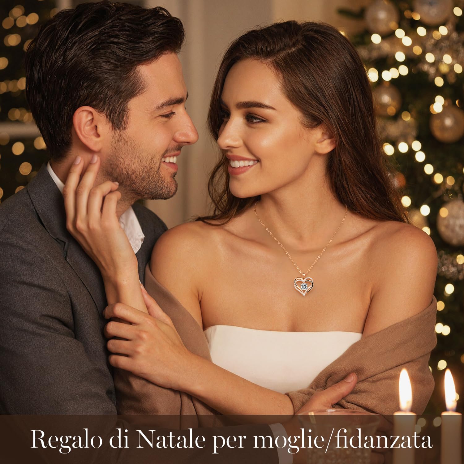 CDE Kette Damen Herz Anhänger Halskette für Frauen Schmuck Geburtstags Geschenk für Sie Freundin Weihnachten Valentinstag Muttertags Geschenk Hochzeit Jubiläum