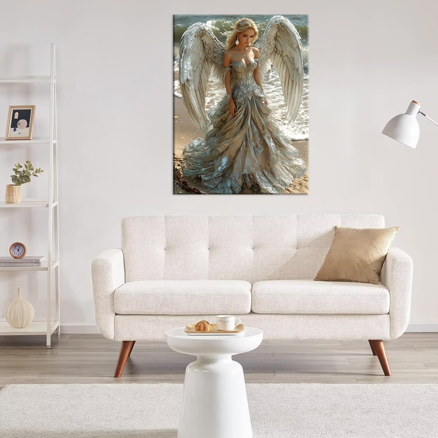 Hyupuanj Zestaw do malowania diamentami 5D DIY Wave Angel, 91 x 122 cm h