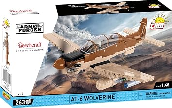 COBI Armed Forces AT-6 Wolverine (Beechcraft) Building Set, 263 Pieces
