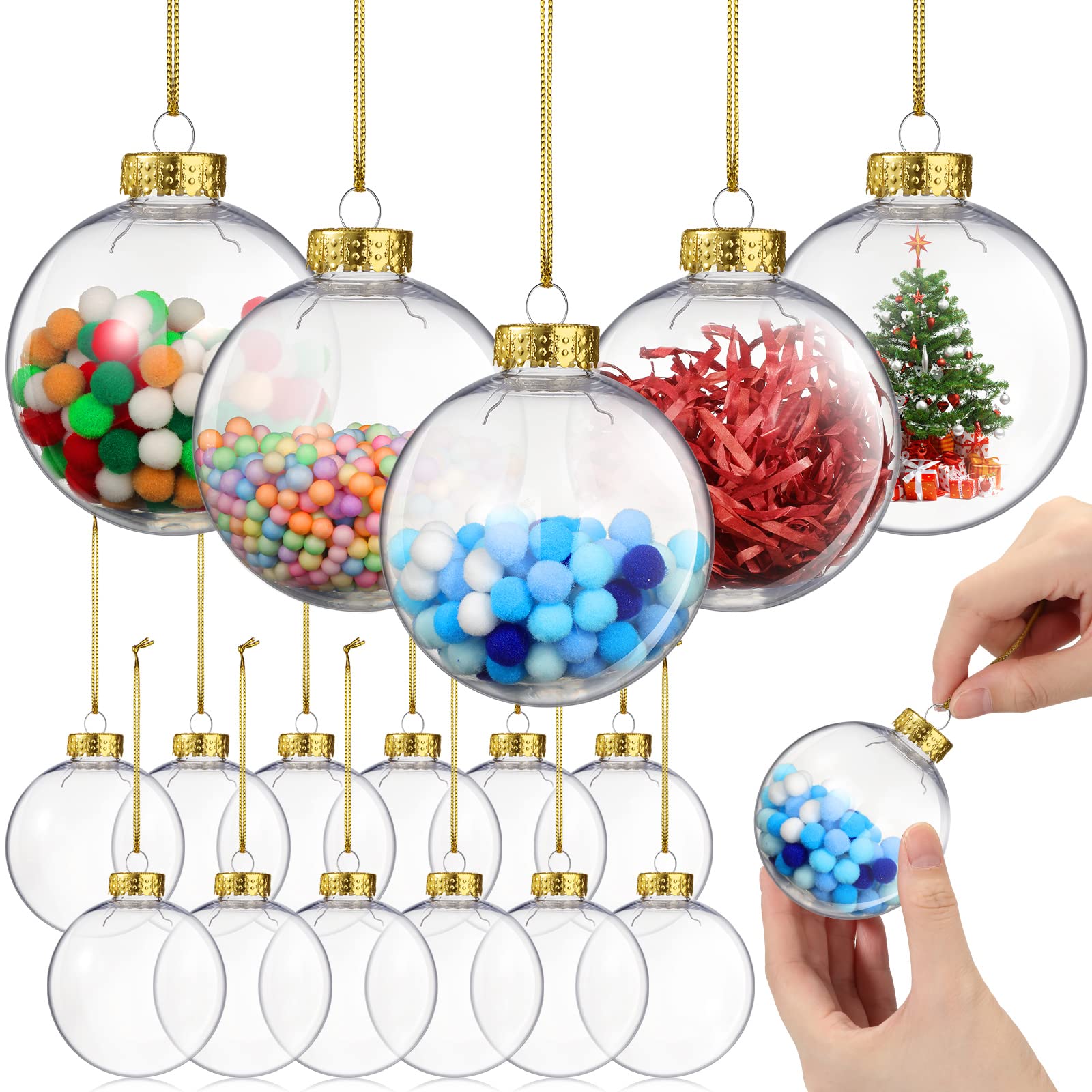 Boules de Noël transparentes incassables Chalyna pour personnaliser facilement votre décoration
