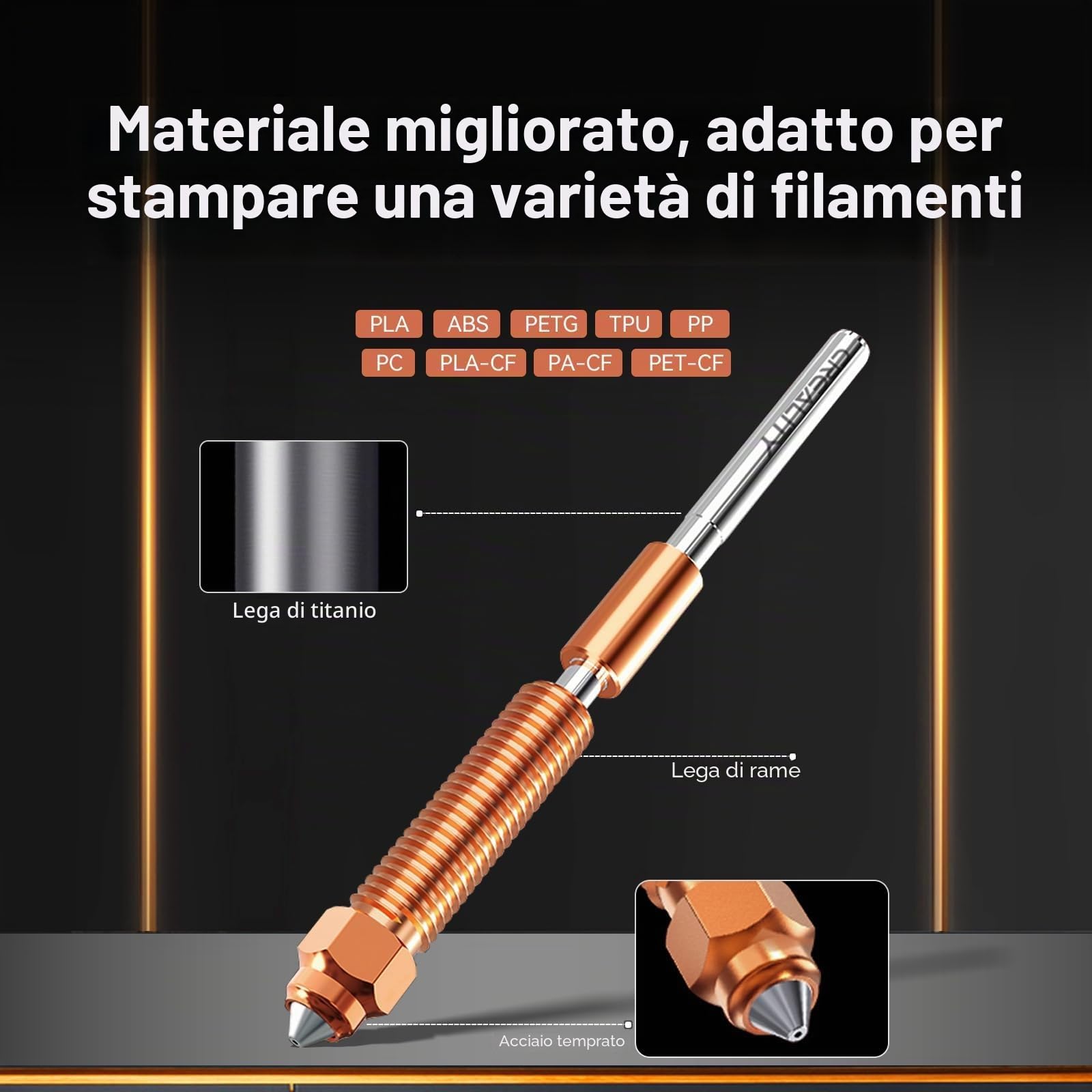 Kit di aggiornamento ufficiale Creality K1/K1 Max/K1C Hotend, kit blocco riscaldante in ceramica serie K1, supporta alte temperature di 300°C, alta velocità di 600 mm/s