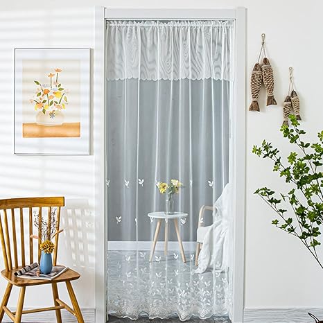 Amazon Kmbignk のれん ロング 目隠し おしゃれ 和風 間仕切り カーテン カラー 花柄 刺繍 暖簾 ノレン 間仕切りカーテン つっぱり 目隠し 部屋 仕切り レースカーテン 脱衣 所 135 0cm 洗面所カーテン ロング丈 洗濯 模様替え 引っ越し のれん オンライン通販