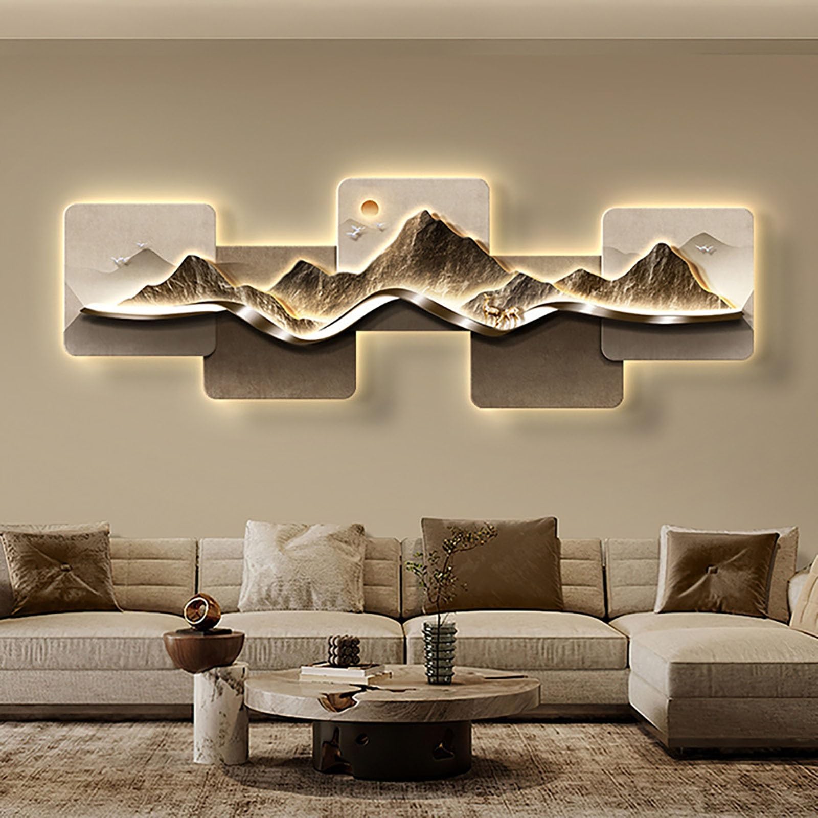 Amazon.com: 47.2 * 15.7IN 3D Wall Art Decor with Led Lights,Wall