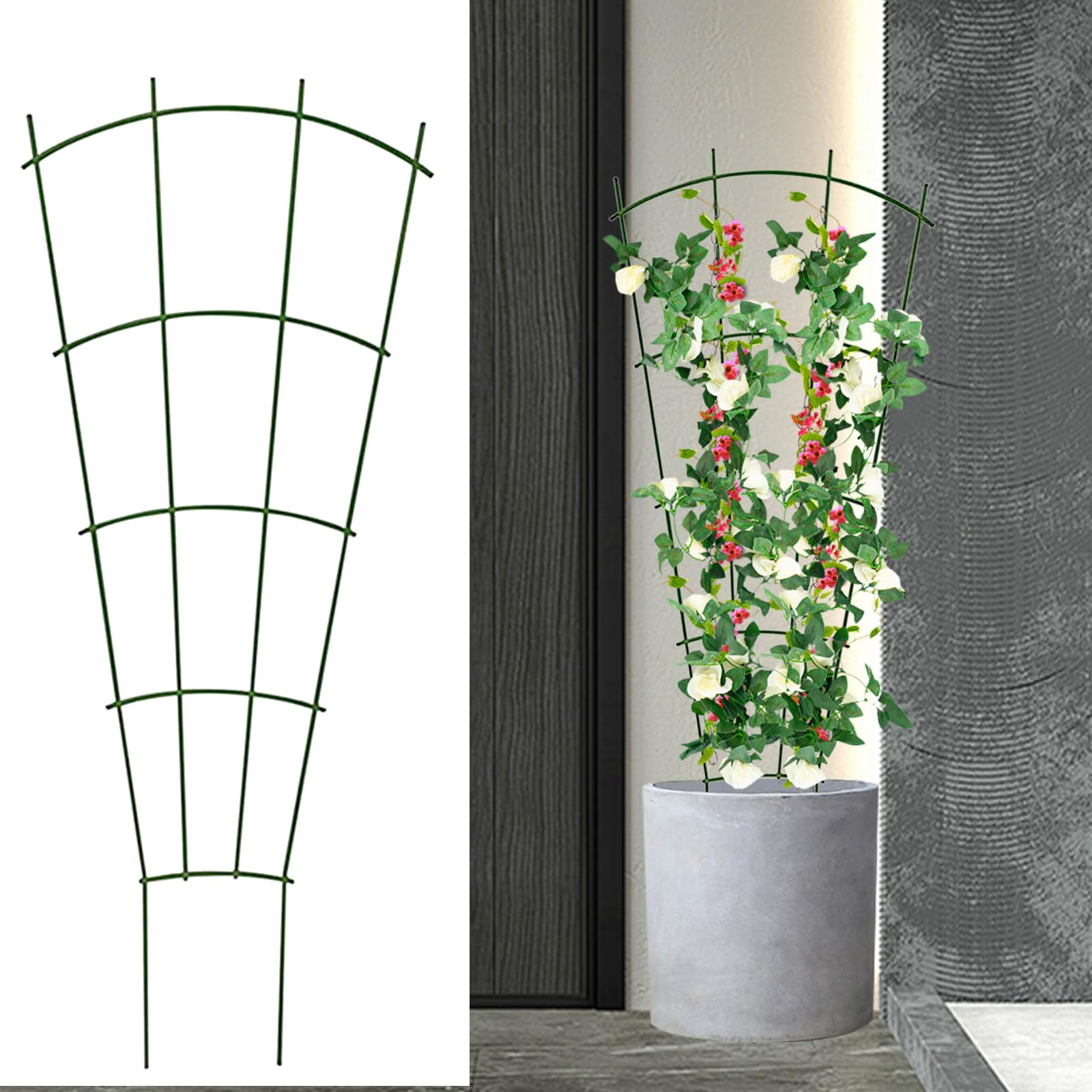 Supporto per rampicanti da giardino, traliccio per piante rampicanti per balcone giardino terrazza, supporto stabile per vaso, supporto per piante da giardino, griglia per piante per peonie, ortensie