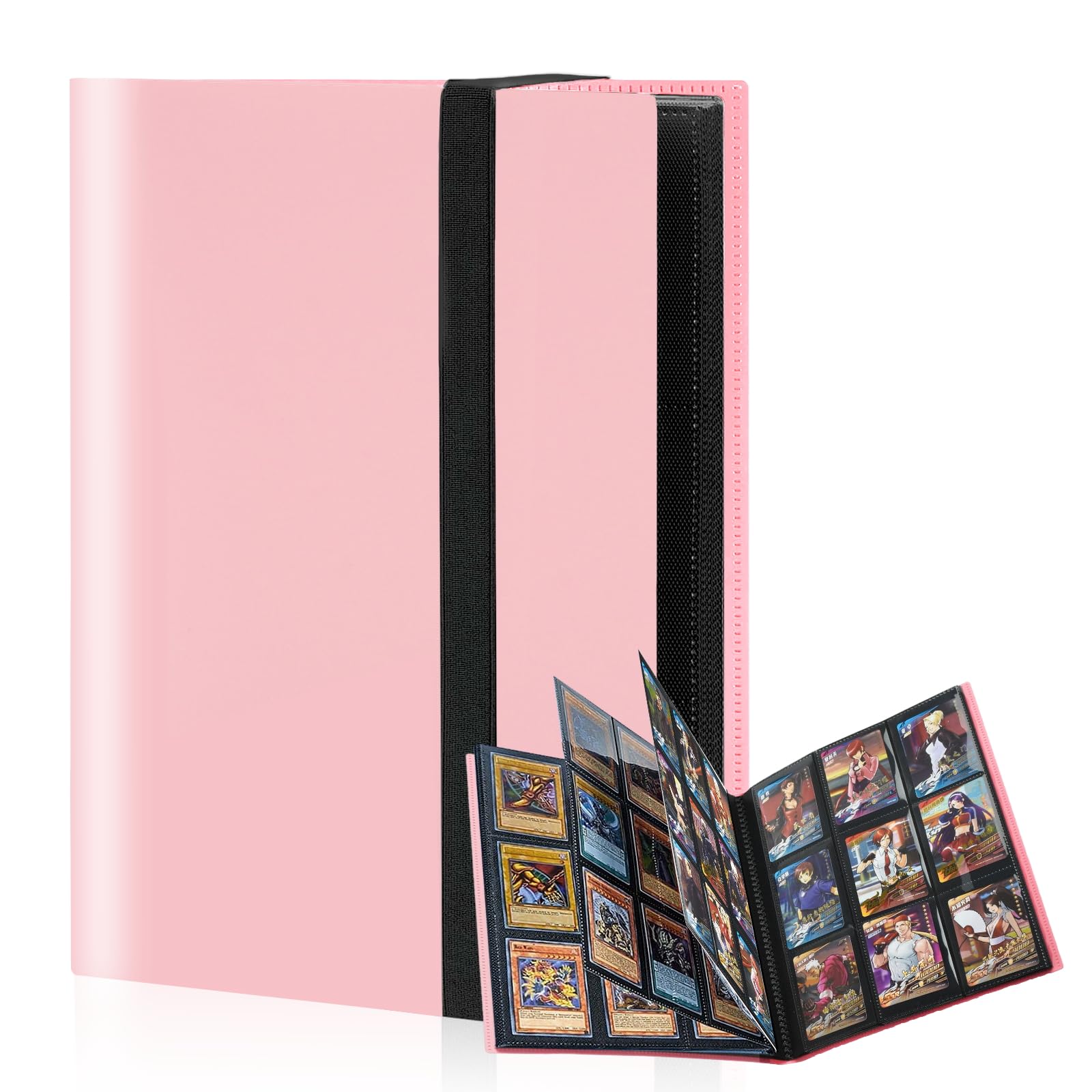 Trading Card Album Folder -Trading Card Binder Album for 360 Cards,Side-Loading for Trading Card Games, Sports & Gaming, Birthday Gift 20 Page (Pink)