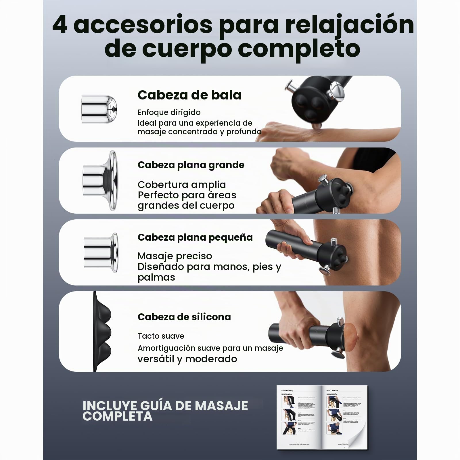BOB AND BRAD VibeFlow Masajeador Muscular, Alternativa a Pistola de Masaje Muscular, 116Hz, 7.000 rpm, Masajeador de Tejido Profundo, Fascia y Puntos Gatillo, Espalda, Cuello, Hombros, Piernas