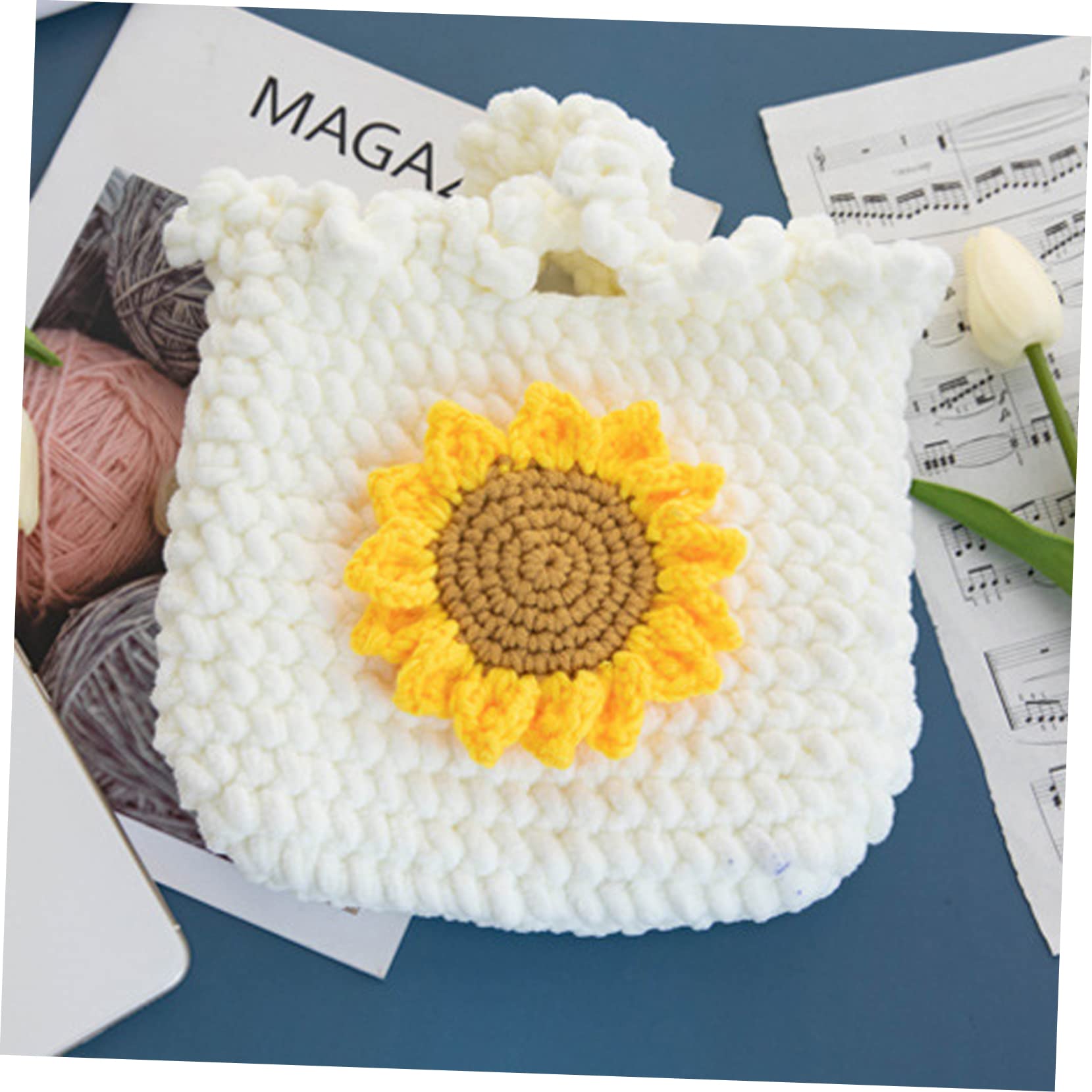 OSALADI 1 Set DIY Knitting Kit Portable Storage Bag for Yarn Crochet Hooks Durable Material for Crafting Present Making Attractive Handbag Design