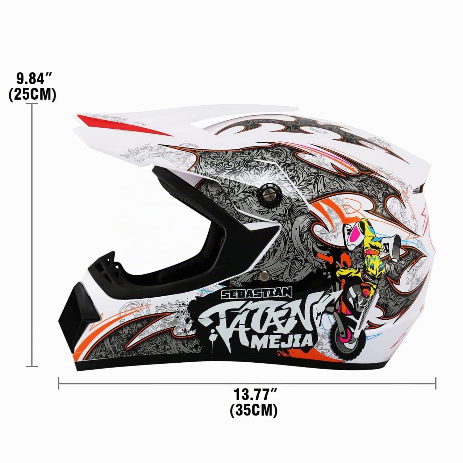 Casco de motocross unisex para jóvenes, casco todoterreno DOT, para motocross, cuatrimoto, motocicleta, guantes y gafas (blanco, M)