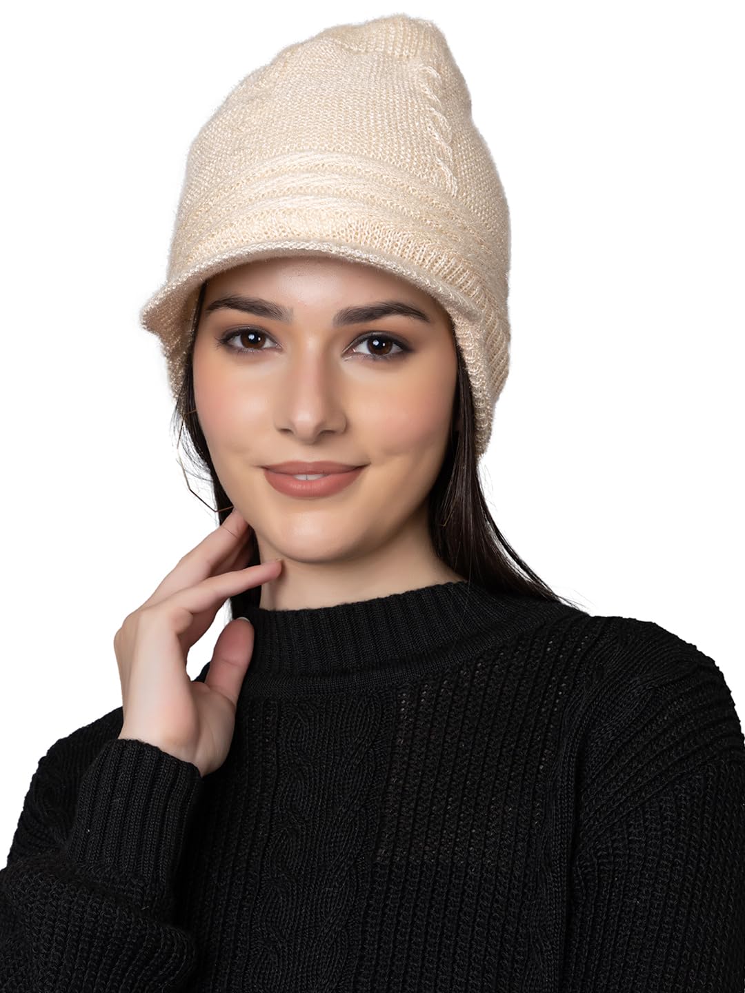 Kvetoo Winter Wear Woolen Cap for Women