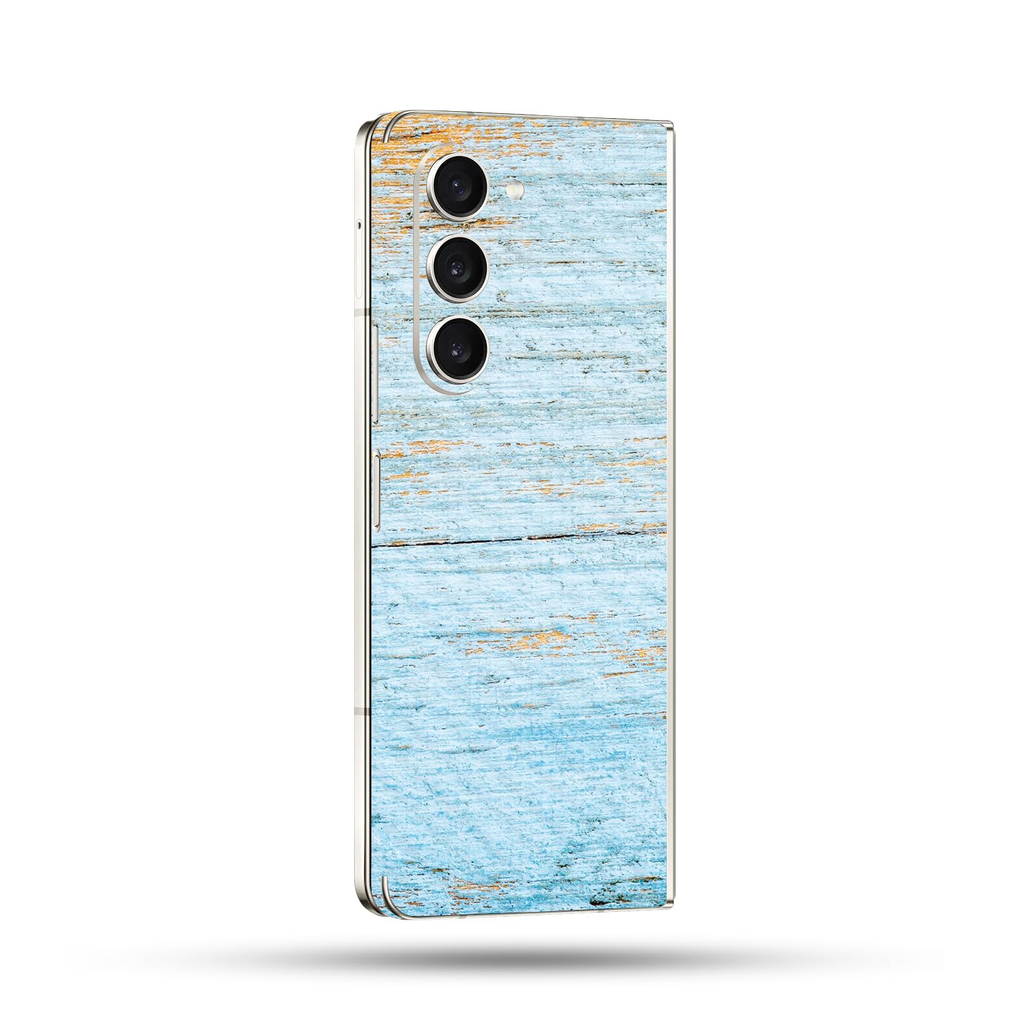 MightySkins Carbon Fiber Skin Compatible With Samsung Galaxy Z Fold 5 Full Wrap - Distressed Wood | Protective, Durable Textured Carbon Fiber Finish | Easy To Apply and Change Styles | Made in the USA