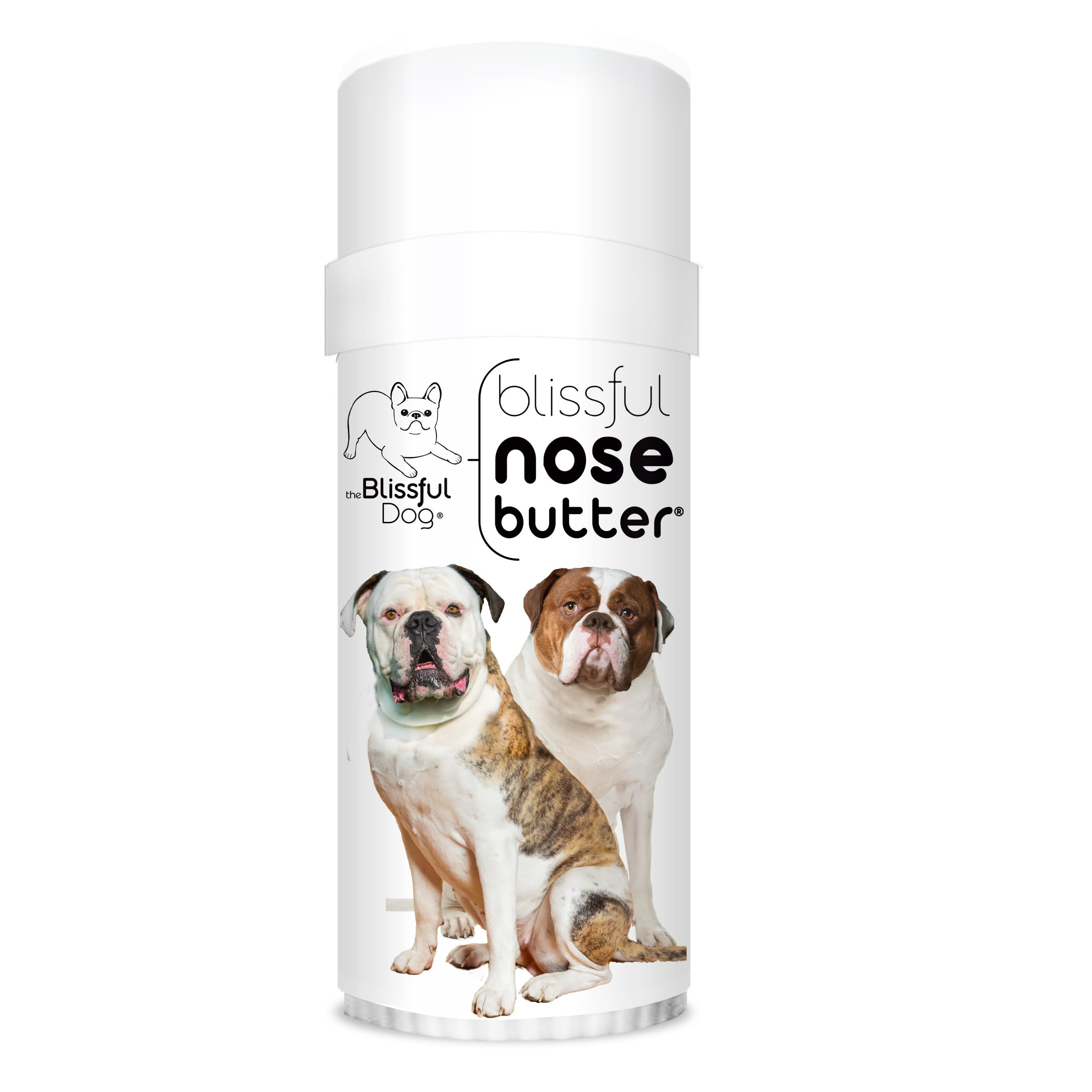 The Blissful Dog American Bulldog Nose Butter, Versatile Dog Nose Balm for Dry Nose, Handcrafted Nose Moisturizer, Easy-to-Apply Dog Essentials, Unscented, 2.25 oz.