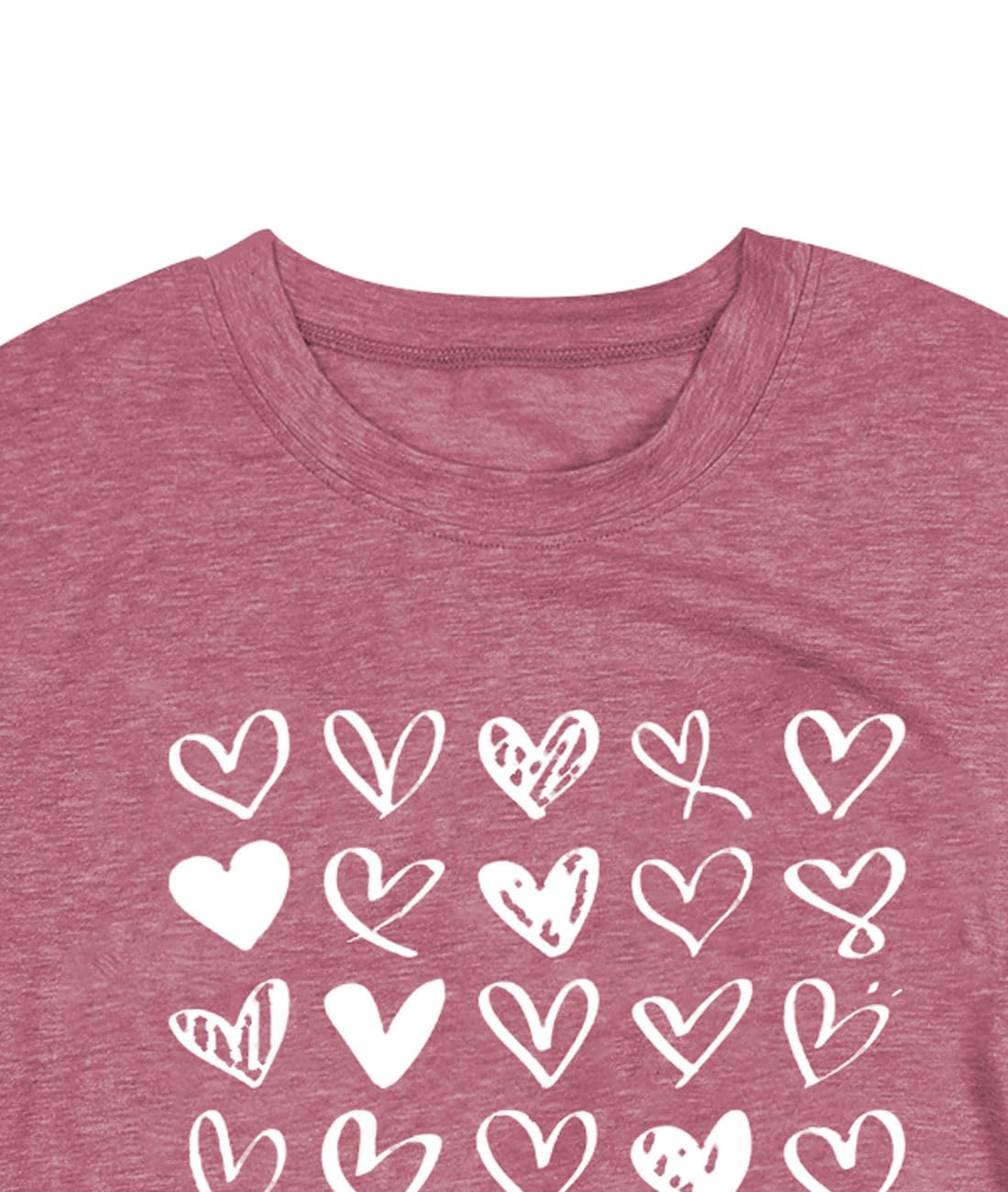 Camicie per San Valentino da donna, maglietta grafica stampata con cuore innamorato di San Valentino carino ragazze casual top