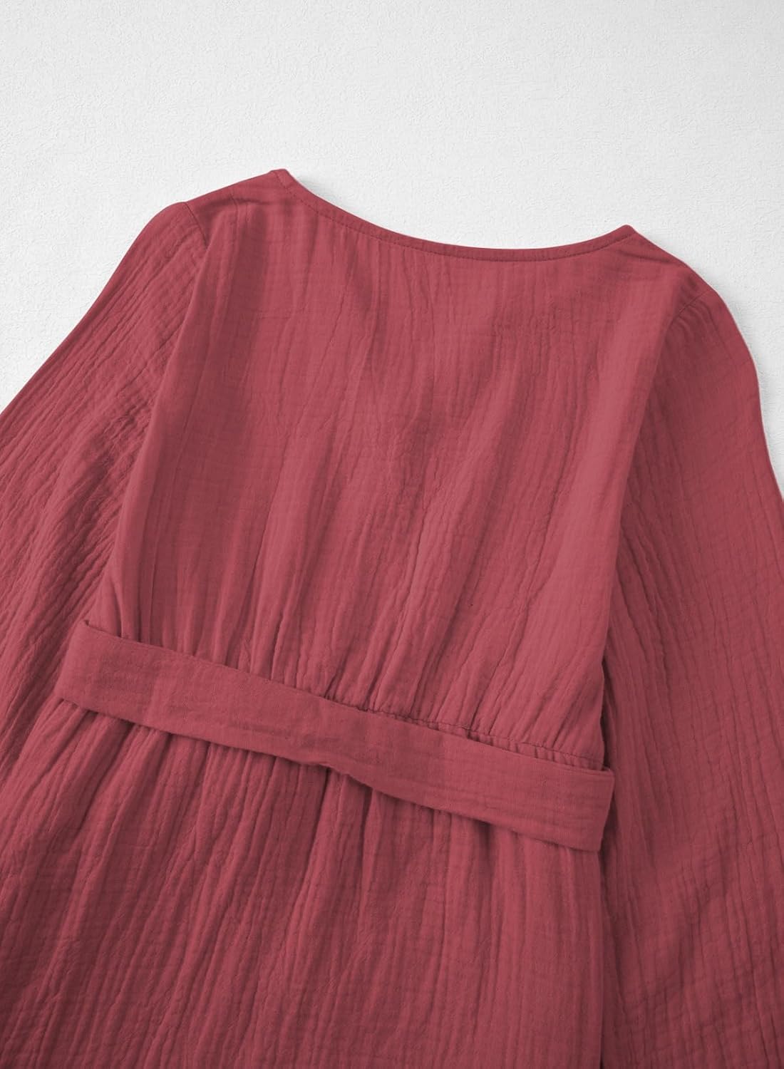 blibean Girls Cotton Long Sleeve Dresses Ruffled Semi Formal Dress Size 6-15 Years - Image 7