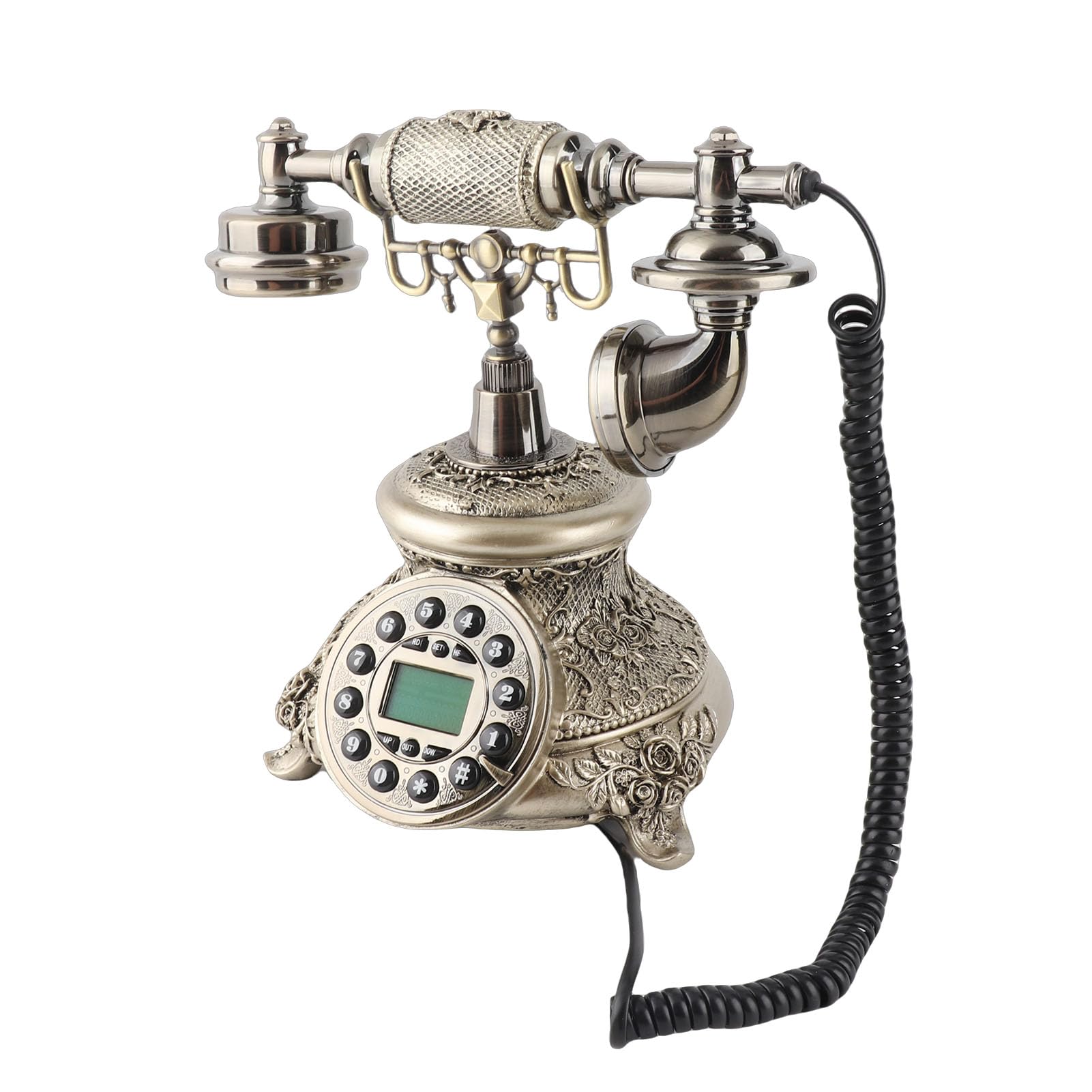 MS – 5700D EU Retro Style Telefono fisso per casa e ufficio, classico telefono via cavo con rilevamento chiamata, funzione IP automatica e richiamata, in resina di alta qualità per