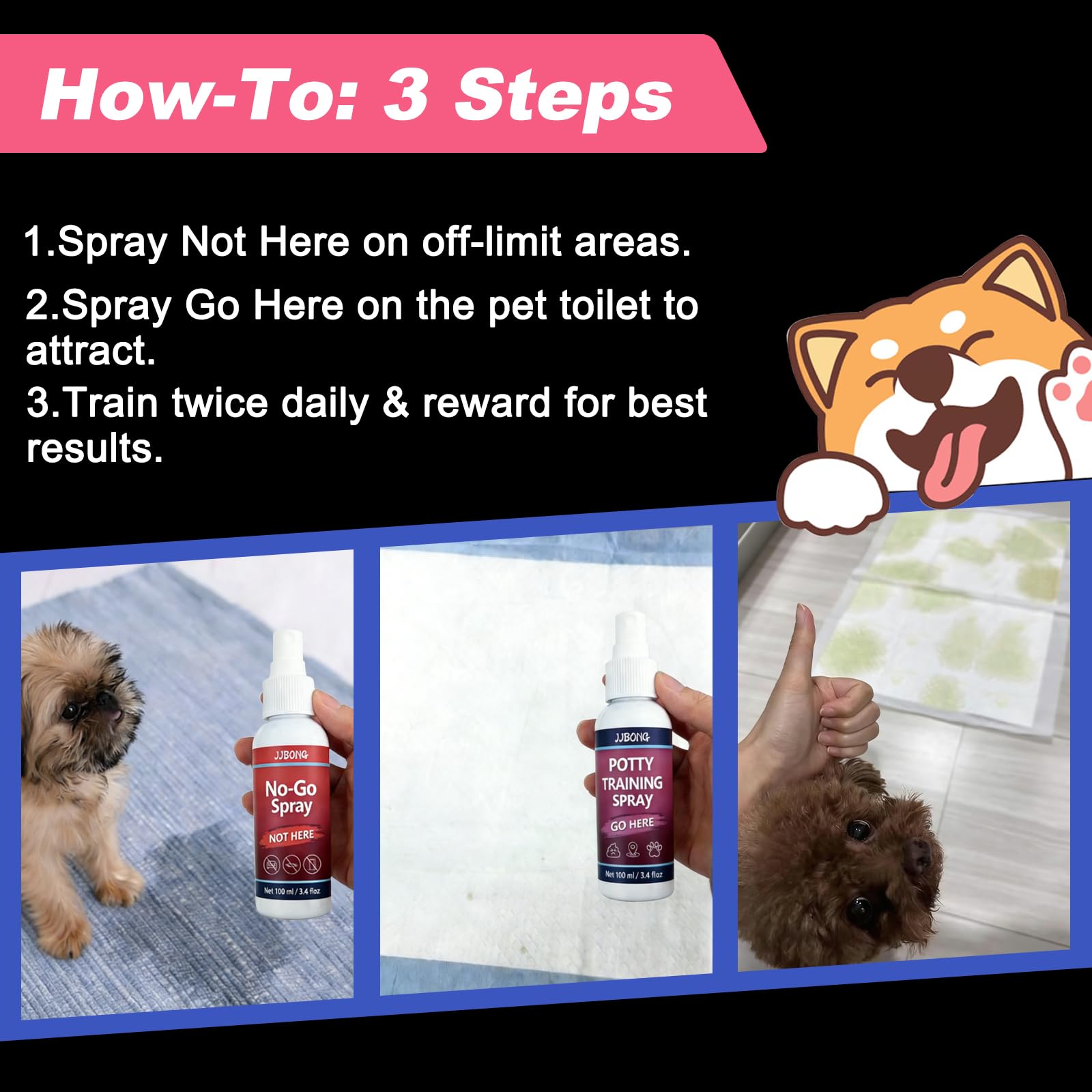 Potty Training Spray for Dogs, Puppy Potty Training Spray, Includes Here Potty & Not Here Training Spray, Puppy Pee Spray, Helps Dogs Develop Proper Potty Habitss, 6.8 Fl Oz (Pack of 2). — view 6