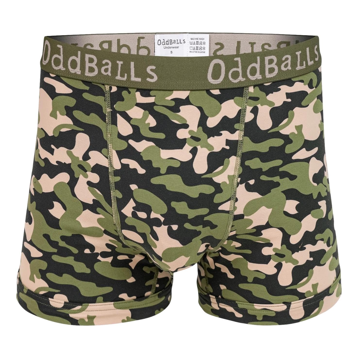 Oddballs Camo Patterned Boxer Shorts - Commando (Uk, Alpha, Xl, Regular, Regular, Multicolour)