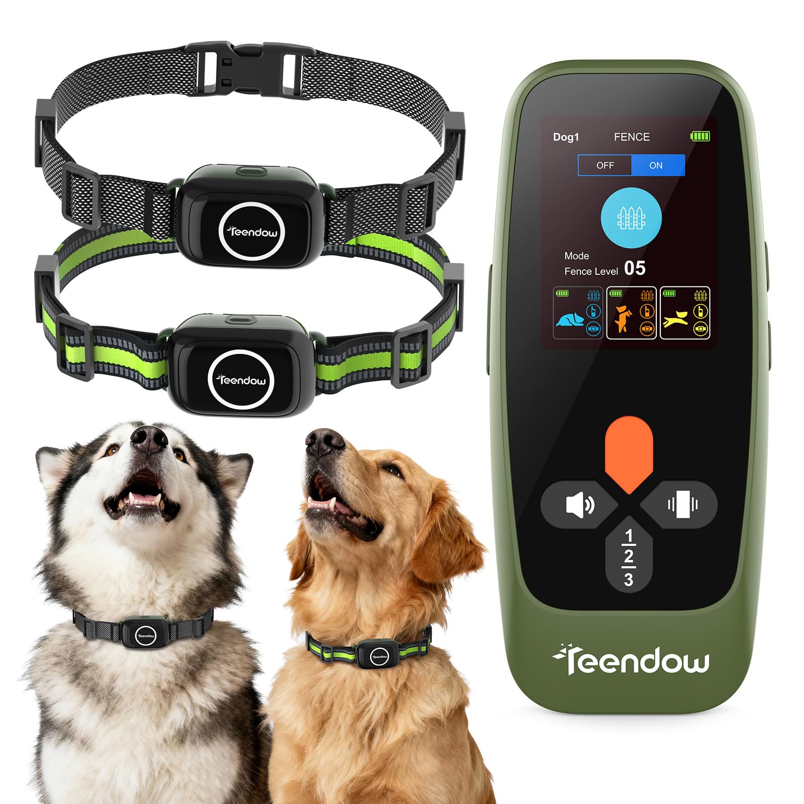 Photo 1 of ***Missing One***Teendow T800 Pro Wireless Dog Fence for 2 Dogs Zero Delay Response Fence for 2 Dogs, Perimeter Pet Collar with Safety-Lock HD Display Rechargeable Waterproof Portable