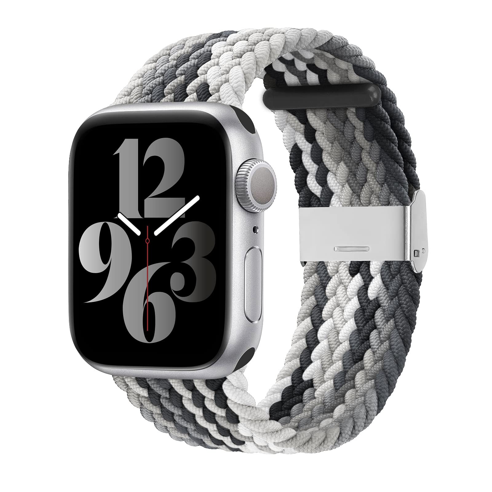 Bandiction Compatible with Apple Watch Bands 44mm 40mm 38mm 42mm 41mm 45mm  49mm, iWatch Bands for Women Men,Adjustable Braided Solo Loop Elastic Sport
