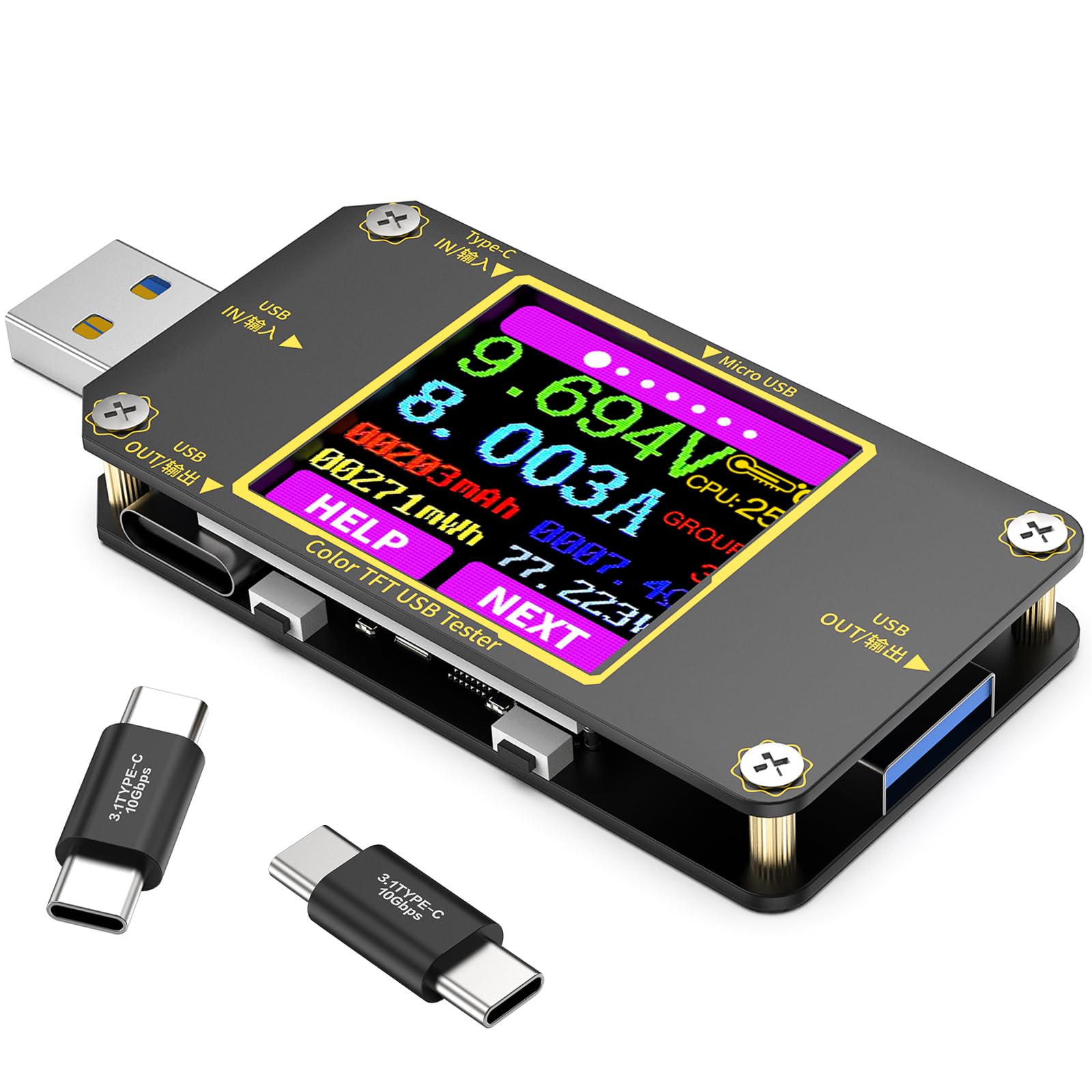 UNI-T LCD USB-tester, UT658A/C/DUAL-spannings- en stroommonitor met gegevensopslag(UT658 Dual