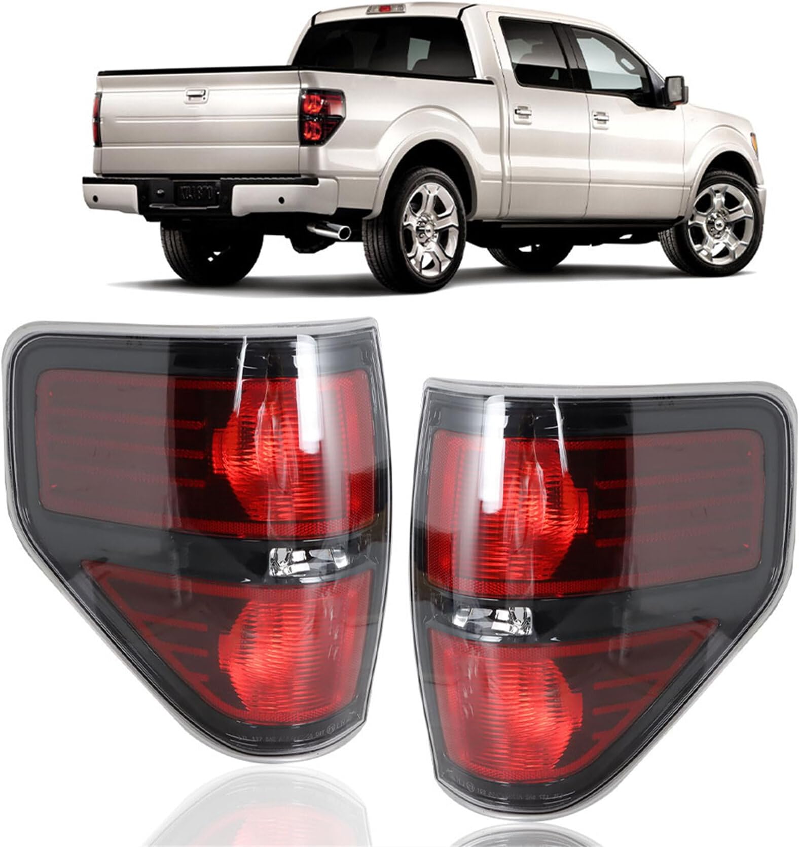 Smoke Tinted Tail Lights For 2004–2008 Ford F150 Styleside Pickup — Sleek Euro-Style Look, Direct Fit, DOT/SAE Certified