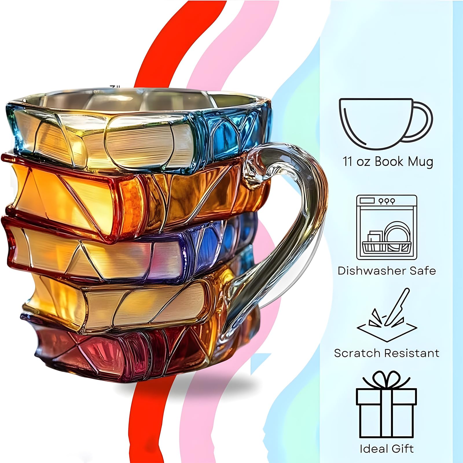 3D Buch Tasse - Kreative Kaffeetasse Für Buchliebhaber Geschenk