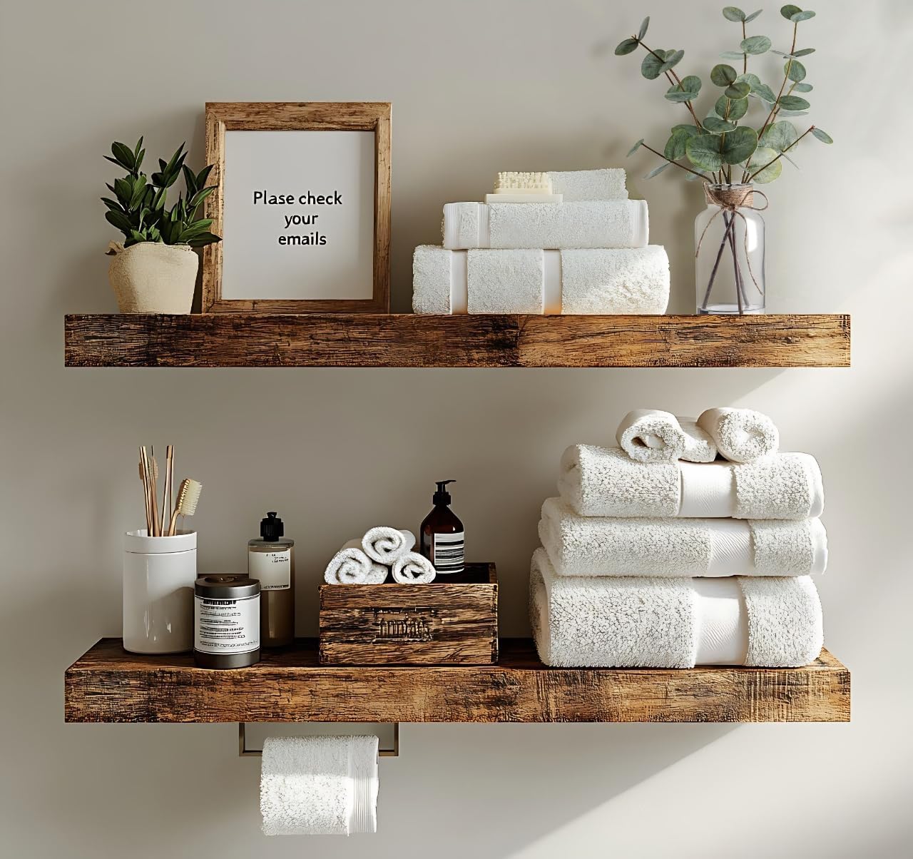 Artificial Eucalyptus Stems in Glass Vase with Faux Water, 15" Eucalyptus Fake Plants with Double-Sided Green Leaves for Home, Bathroom, Office, Farmhouse, Shelf Coffee Table Decor - Image 7