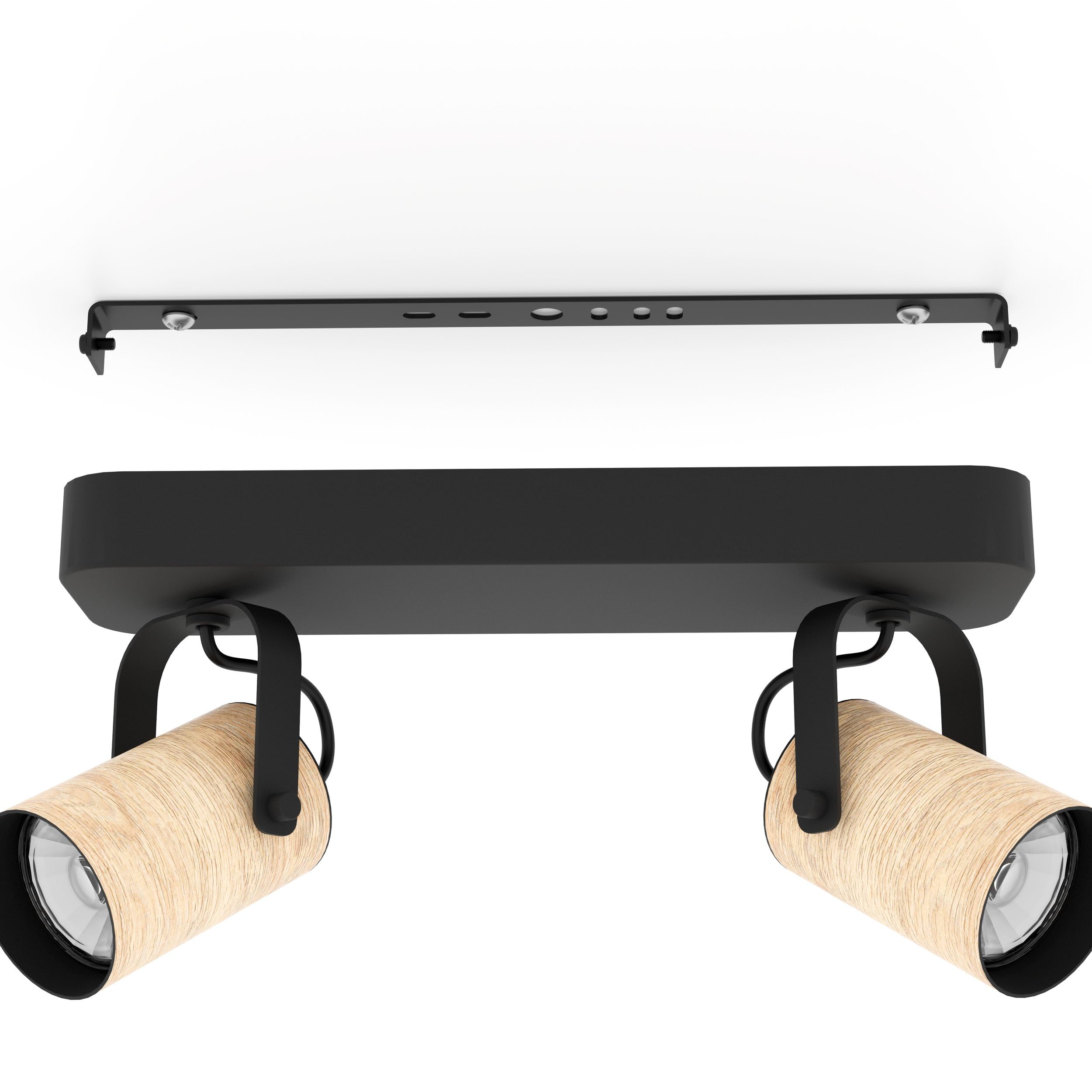Eglo Rail spot LED Cayuca, rampe de 2 spots orientables, barre de spots