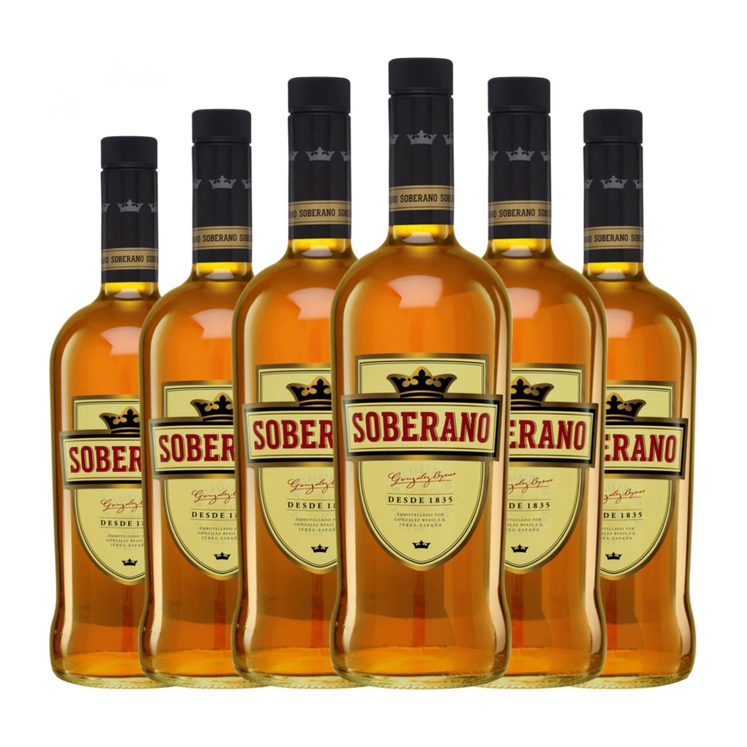 Brandy González Byass Soberano Jerez-Xérès-Sherry 1 L Caja de 6 Botellas