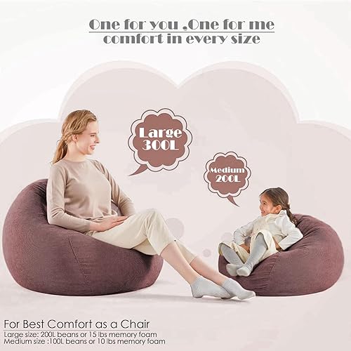 Miniatura 111 de Nobildonna - Funda para silla de puf (relleno sin relleno) de nido de pájaro para niños y adultos. Puf extra grande para almacenamiento de animales