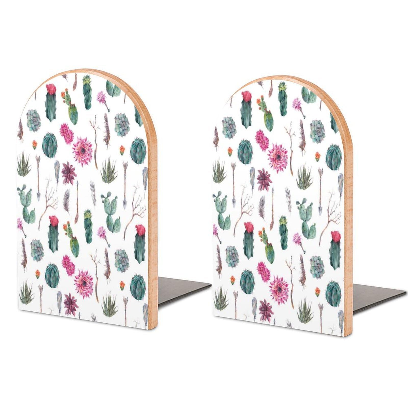 Nclqvjxzkhw Style Cactus Decor Book Ends For Shelves Bookends Bookshelf Holder Stand Books Stopper Home Office Decor