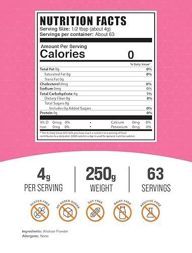 Miniatura 2 de BulkSupplements.com Polvo de Alulosa - Edulcorante de Alulosa, Sustitutos del Azúcar para Hornear, Alternativa al Azúcar - Puro y Sin Gluten, 4g por