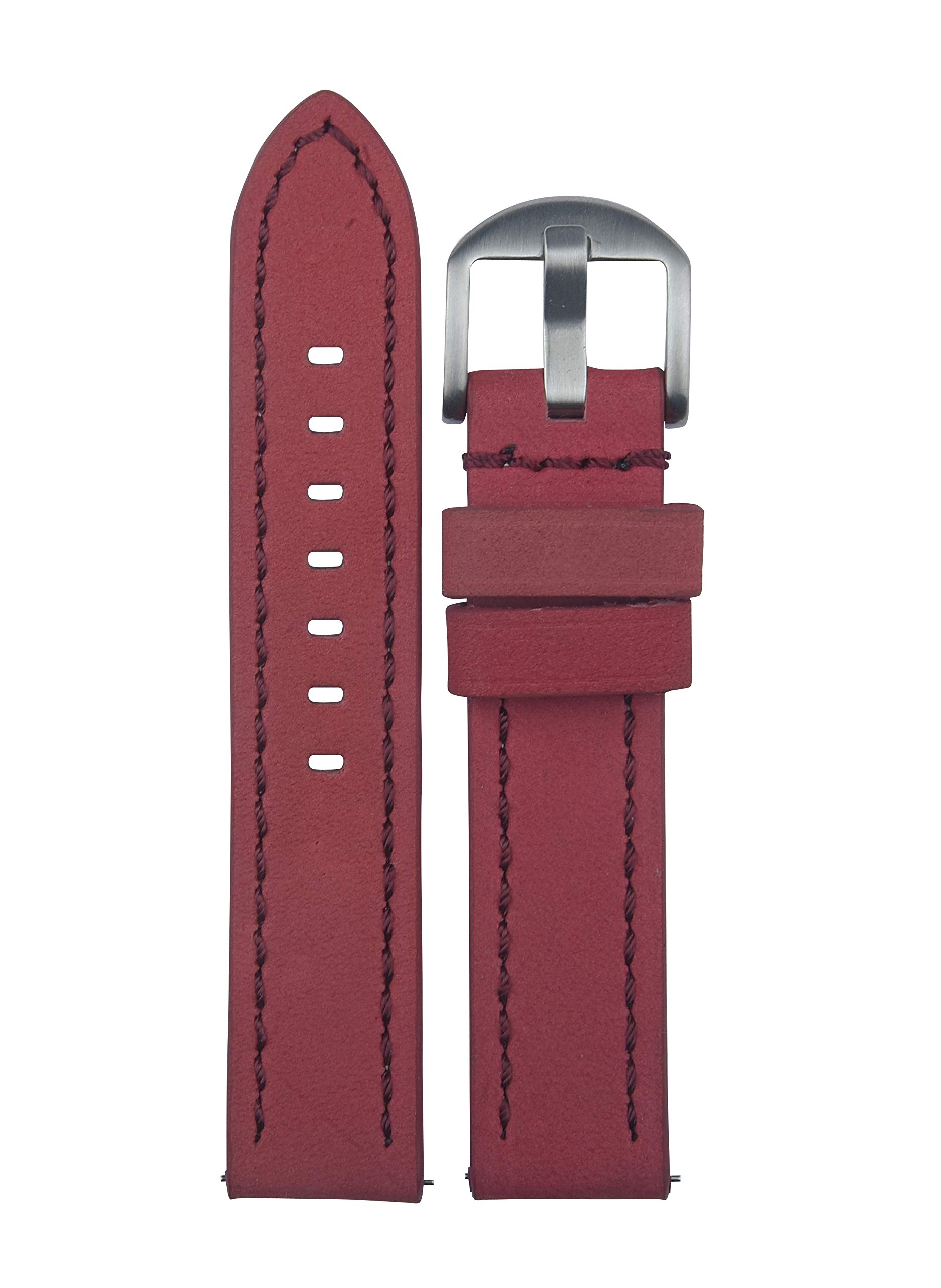 EXOR KARABU RED Colour leather watch strap 20MM With CUT EDGE finish of Genuine watch Leather strap/band for men and women (B08MV7RHZT) Amazon Price History, Amazon Price Tracker