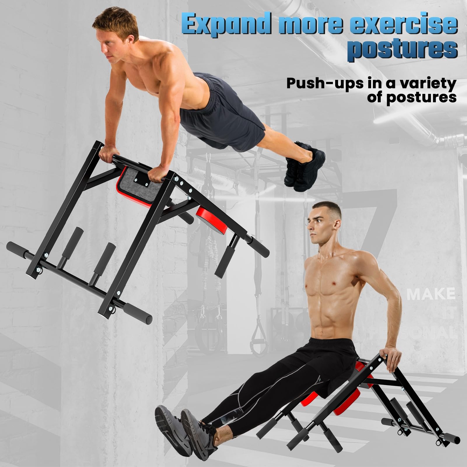 Station De Traction Murale Fitby 4 En 1 - Tractions, Dips, Chin-ups, Levées De Jambes - Cadre Acier 200 Kg, Poignées Mousse - Pour Débutants Et Athlètes