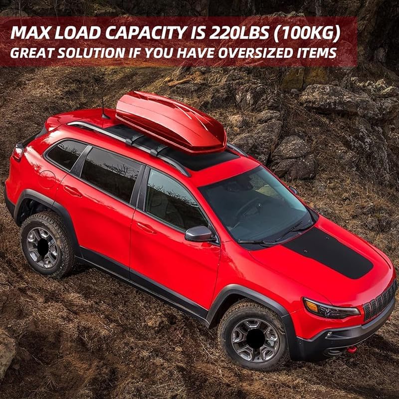 Miniatura 7 de MotorFansClub Barras transversales con cerradura para Jeep Cherokee 2014 2015 2016 2017 2018 2019 2020 2021 2022 2023 portaequipajes de carga de