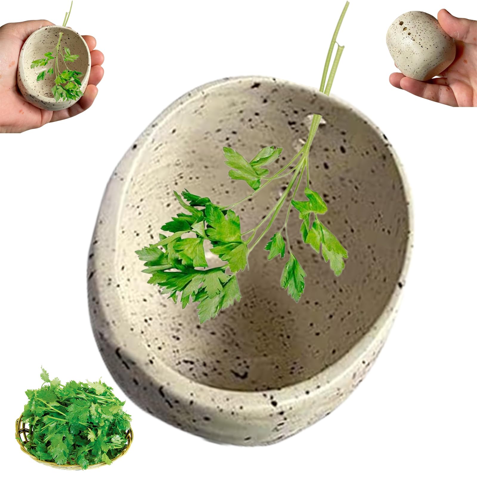 Pottery Plant Stripper Bowl,2025 New Herb Stripper Bowl Ceramic Pottery,handmade Pottery Herb Stripper Bowl,pottery Herb Stripper Cups,ceramic Handmade Small Stripper Bowls,vegetable Stripping Tool