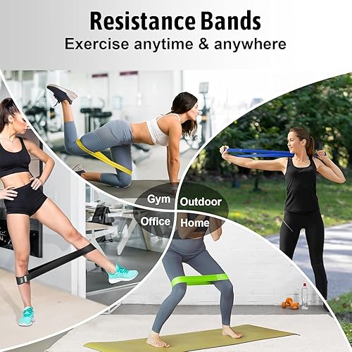 Miniatura 6 de Juego de 5 bandas de resistencia para entrenamiento, bandas elásticas de ejercicio para terapia física, juego de bandas elásticas para piernas de