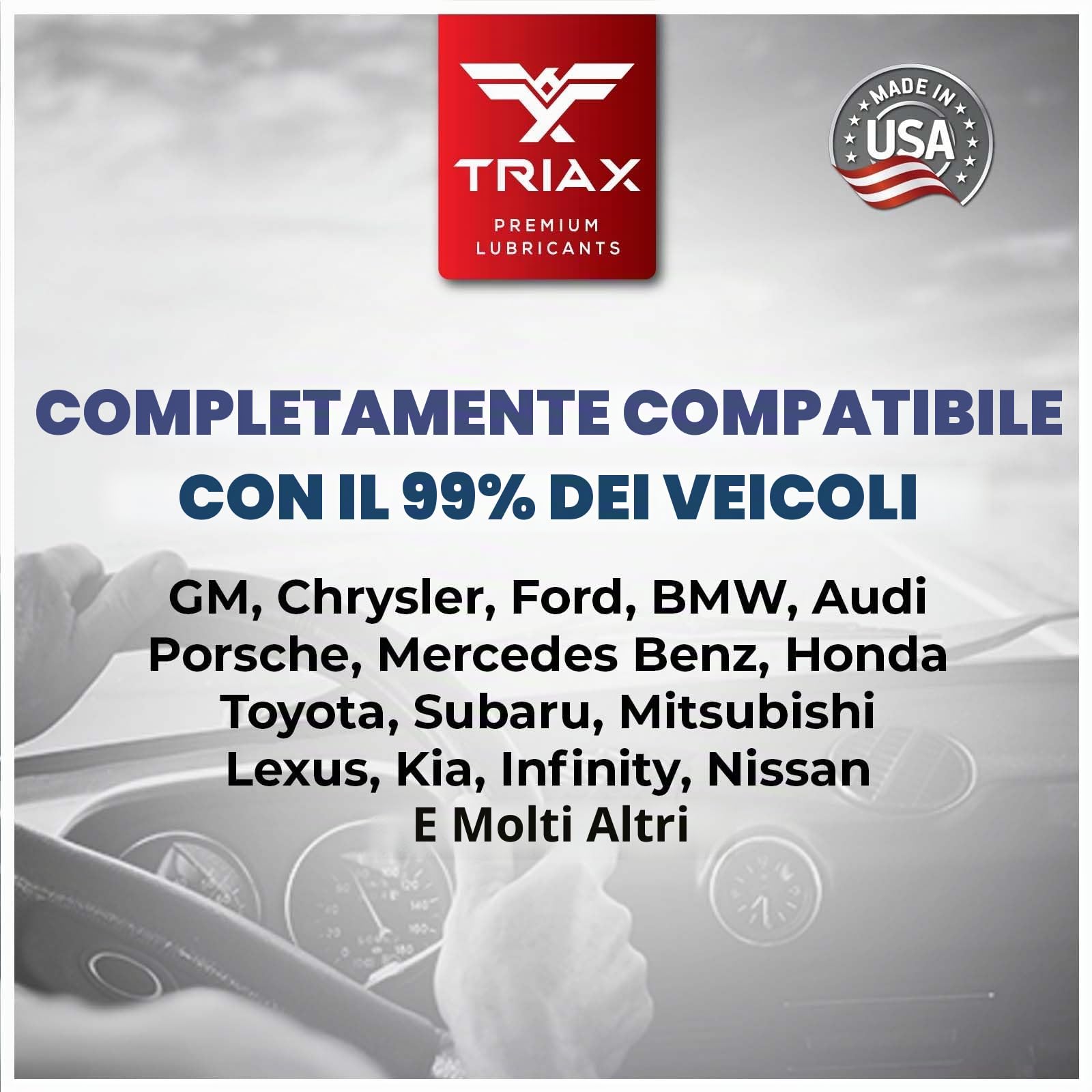 TRIAX Synthetic OEM Power Steering Fluid Universal - Fluido Completamente Sintetico con esteri, Punto di Scorrimento -46°C per Il Maggior Parte delle Auto asiatiche, Americane ed Europee (1 Quarto)
