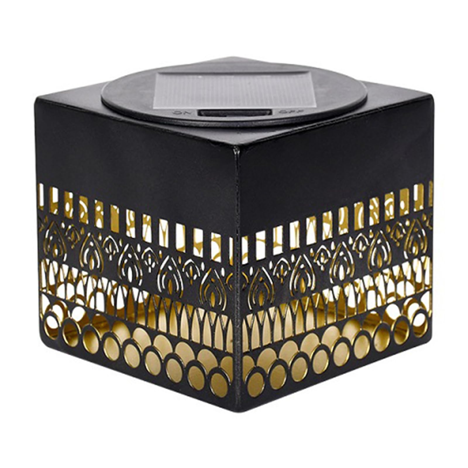 Introti Iron Hollowed-Out Solar Lantern Light Waterproof Solar-Powered Atmosphere Lights Decorative Mandalas Light for Courtyard Garden Corridor Balcony (RGB)
