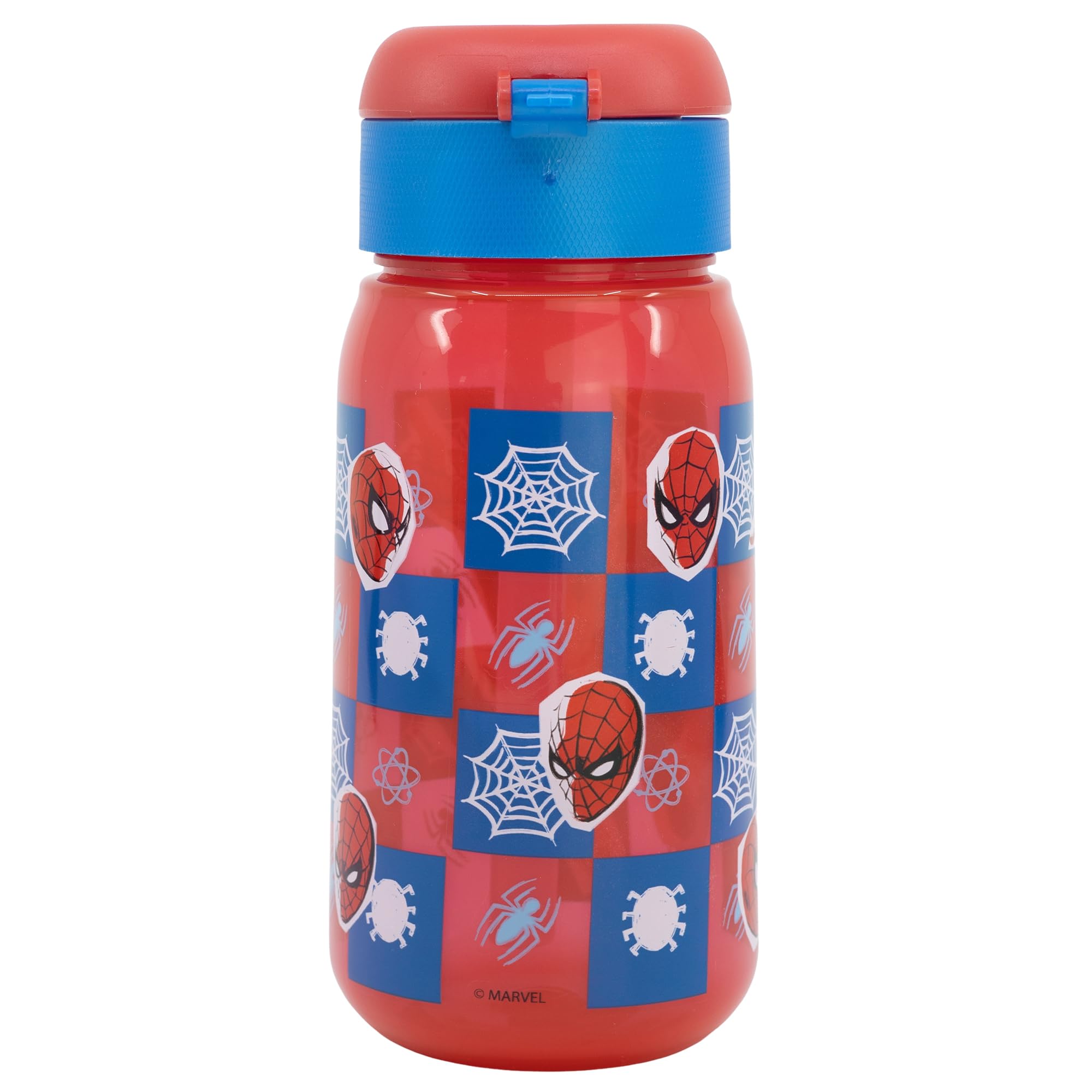 Spider-man butelka na wodę dla dzieci, tworzywo sztuczne, 510 ml, z korkiem i słomką