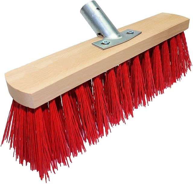 Cotarba 12" 300mm RED Sweeping Brush Head Stiff Bristle Hard Broom Garden Yard Sweeper