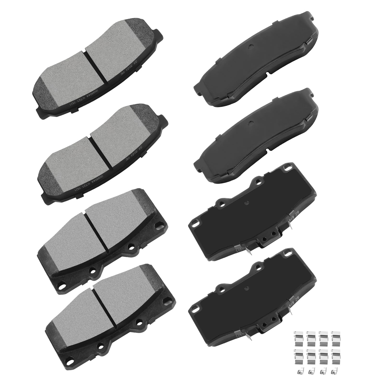 cciyu D606 D410 Brake Pads w/Hardware Front Rear Disc Brake Pad Set